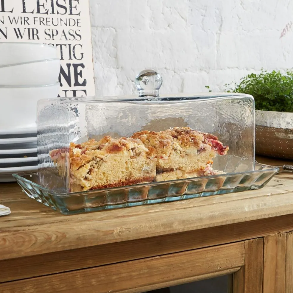 Cloche en verre avec plateau Nelia