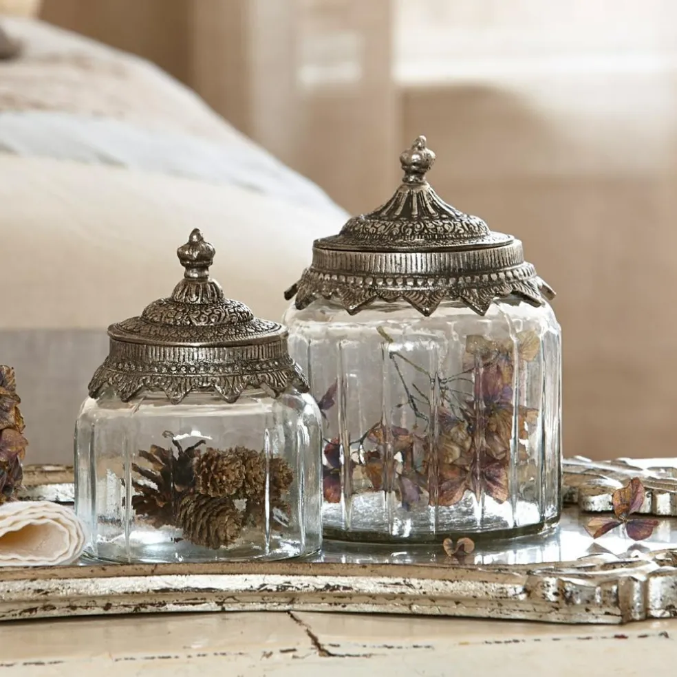 Lot de 2 bonbonnières en verre Laféline