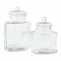 Lot de 2 bonbonnières en verre Elvanto