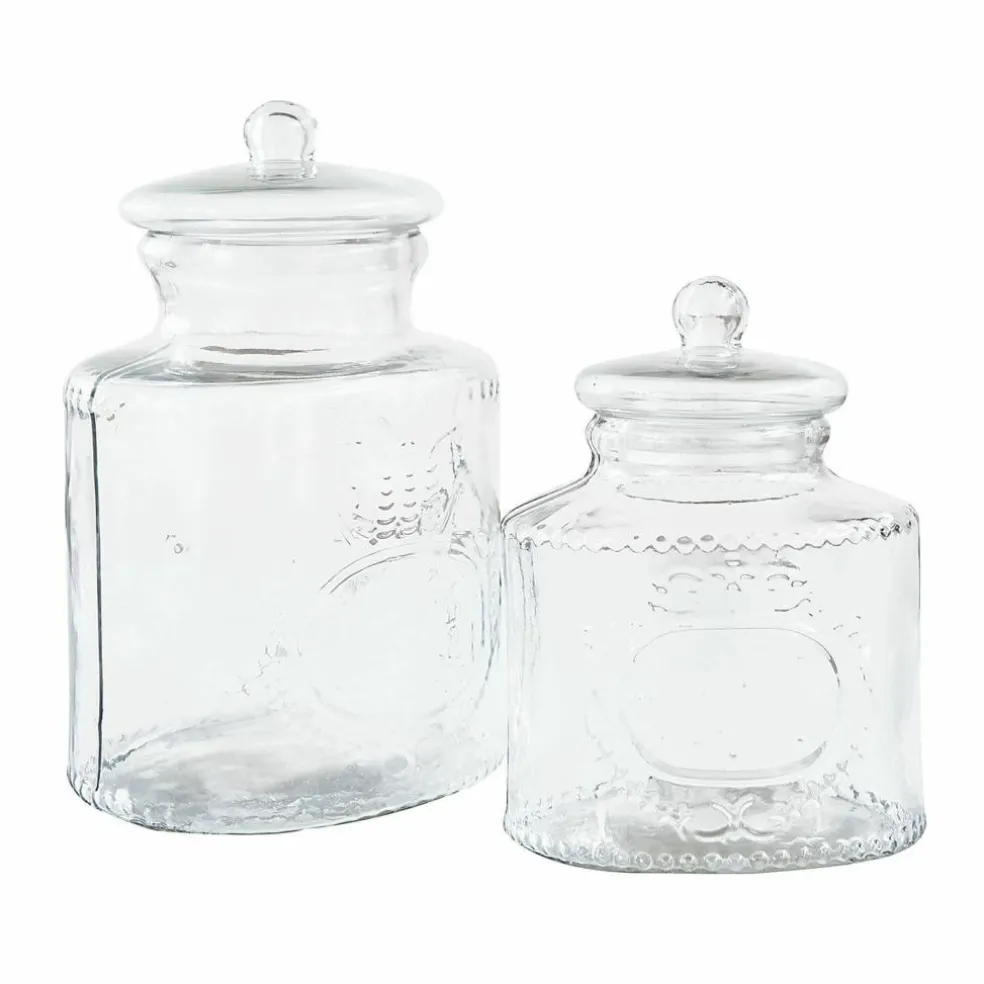 Lot de 2 bonbonnières en verre Elvanto