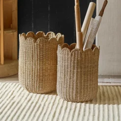 Lot de 2 corbeilles Velourette