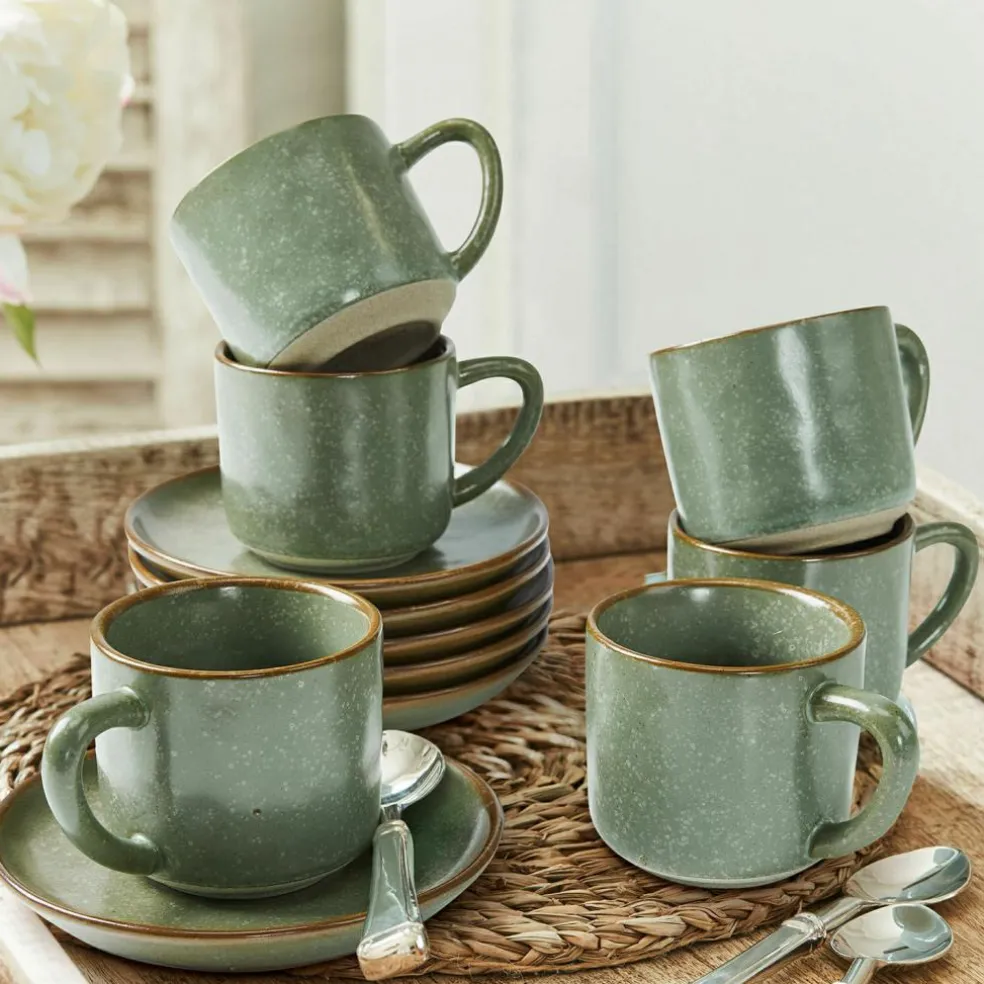 Lot de 6 tasses et soucoupes Biarré