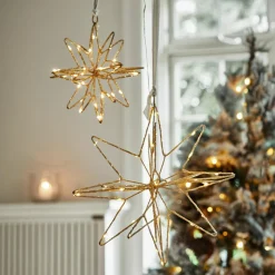 Lot de 2 étoiles LED Pérole